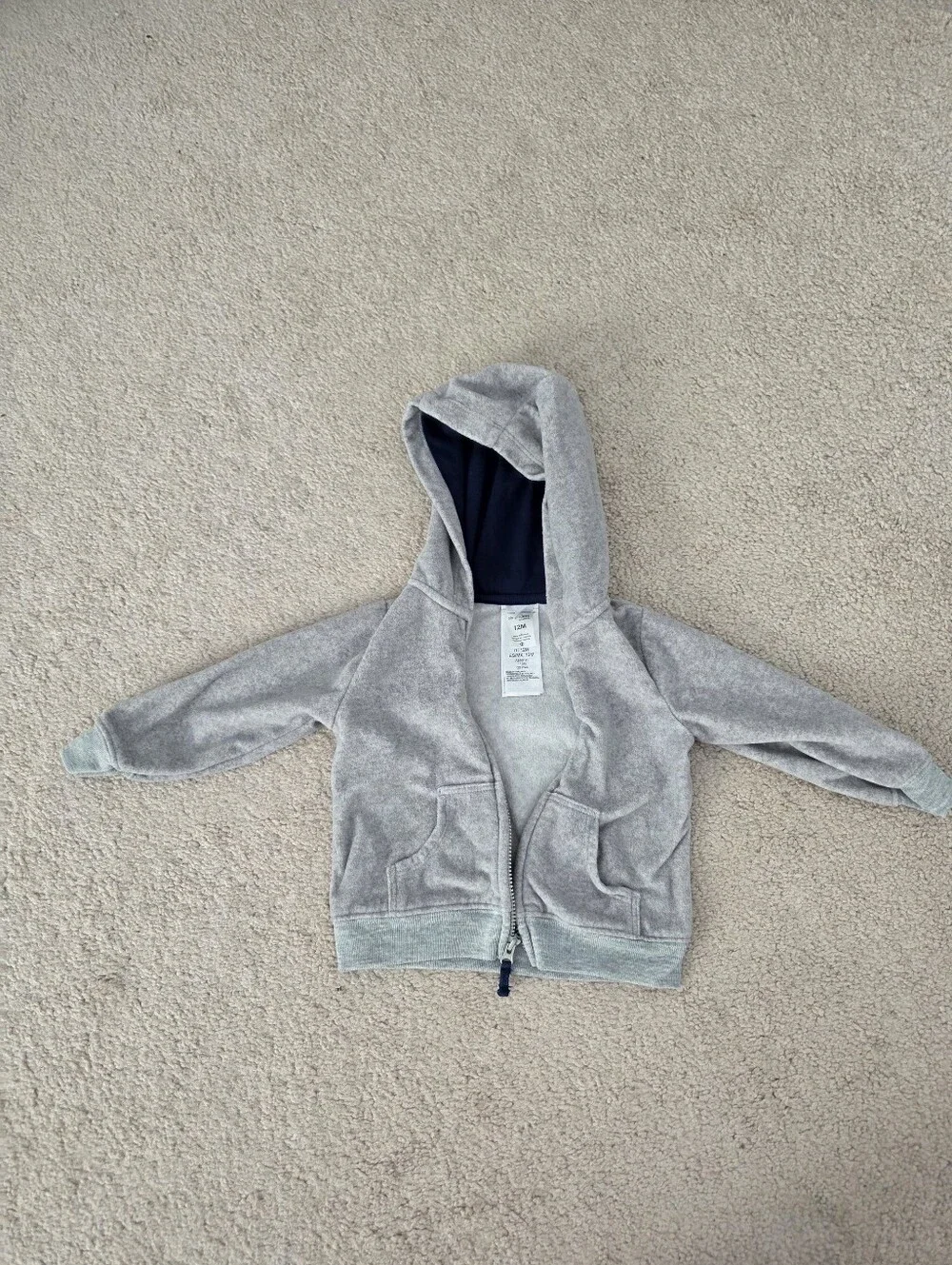 Baby Boy 12m Fuzzy Gray Jacket